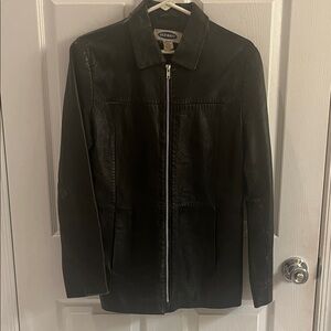 Old Navy Sleek Black Leather Jacket
